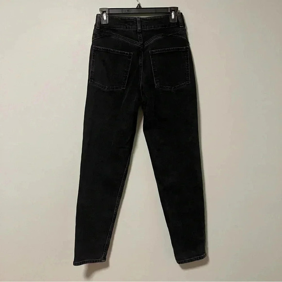 Denim&Co black tapered leg  high waisted jeans - Picture 3 of 5